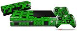 Criss Cross Green - Holiday Bundle Decal Style Skin fits XBOX One Console Original, Kinect and 2 Controllers (XBOX SYSTEM NOT INCLUDED)