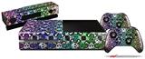 Splatter Girly Skull Rainbow - Holiday Bundle Decal Style Skin fits XBOX One Console Original, Kinect and 2 Controllers (XBOX SYSTEM NOT INCLUDED)