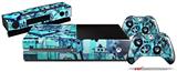 Scene Kid Sketches Blue - Holiday Bundle Decal Style Skin fits XBOX One Console Original, Kinect and 2 Controllers (XBOX SYSTEM NOT INCLUDED)