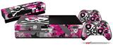 Girly Pink Bow Skull - Holiday Bundle Decal Style Skin fits XBOX One Console Original, Kinect and 2 Controllers (XBOX SYSTEM NOT INCLUDED)