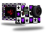 Purple Hearts And Stars - Decal Style Skin fits GoPro Hero 4 Silver Camera (GOPRO SOLD SEPARATELY)