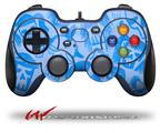 Skull Sketches Blue - Decal Style Skin fits Logitech F310 Gamepad Controller (CONTROLLER SOLD SEPARATELY)