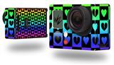 Love Heart Checkers Rainbow - Decal Style Skin fits GoPro Hero 3+ Camera (GOPRO NOT INCLUDED)