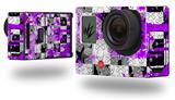 Purple Checker Skull Splatter - Decal Style Skin fits GoPro Hero 3+ Camera (GOPRO NOT INCLUDED)