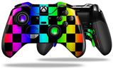 Rainbow Checkerboard - Decal Style Skin fits Microsoft XBOX One ELITE Wireless Controller