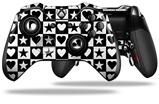Hearts And Stars Black and White - Decal Style Skin fits Microsoft XBOX One ELITE Wireless Controller