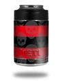 Skin Decal Wrap for Yeti Colster, Ozark Trail and RTIC Can Coolers - Skull Stripes Red (COOLER NOT INCLUDED)