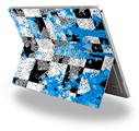Checker Skull Splatter Blue - Decal Style Vinyl Skin (fits Microsoft Surface Pro 4)
