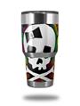 WraptorSkinz Skin Wrap compatible with RTIC 30oz ORIGINAL 2017 AND OLDER Tumblers Rainbow Plaid Skull (TUMBLER NOT INCLUDED)