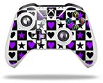 WraptorSkinz Decal Skin Wrap Set works with 2016 and newer XBOX One S / X Controller Purple Hearts And Stars (CONTROLLER NOT INCLUDED)