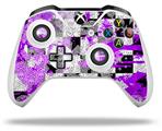 WraptorSkinz Decal Skin Wrap Set works with 2016 and newer XBOX One S / X Controller Purple Checker Skull Splatter (CONTROLLER NOT INCLUDED)