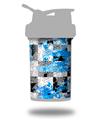 Decal Style Skin Wrap works with Blender Bottle 22oz ProStak Checker Skull Splatter Blue (BOTTLE NOT INCLUDED)