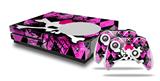 WraptorSkinz Decal Skin Wrap Set works with 2016 and newer XBOX One S Console and 2 Controllers Pink Diamond Skull