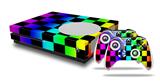 WraptorSkinz Decal Skin Wrap Set works with 2016 and newer XBOX One S Console and 2 Controllers Rainbow Checkerboard