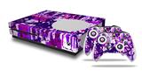 WraptorSkinz Decal Skin Wrap Set works with 2016 and newer XBOX One S Console and 2 Controllers Purple Checker Graffiti
