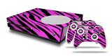 WraptorSkinz Decal Skin Wrap Set works with 2016 and newer XBOX One S Console and 2 Controllers Pink Tiger