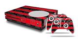 WraptorSkinz Decal Skin Wrap Set works with 2016 and newer XBOX One S Console and 2 Controllers Skull Stripes Red