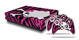 WraptorSkinz Decal Skin Wrap Set works with 2016 and newer XBOX One S Console and 2 Controllers Pink Zebra Skull