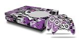 WraptorSkinz Decal Skin Wrap Set works with 2016 and newer XBOX One S Console and 2 Controllers Princess Skull Purple