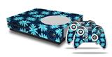 WraptorSkinz Decal Skin Wrap Set works with 2016 and newer XBOX One S Console and 2 Controllers Abstract Floral Blue