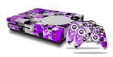 WraptorSkinz Decal Skin Wrap Set works with 2016 and newer XBOX One S Console and 2 Controllers Purple Checker Skull Splatter