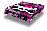 Vinyl Decal Skin Wrap compatible with Sony PlayStation 4 Slim Console Pink Diamond Skull (PS4 NOT INCLUDED)