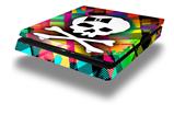 Vinyl Decal Skin Wrap compatible with Sony PlayStation 4 Slim Console Rainbow Plaid Skull (PS4 NOT INCLUDED)