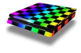 Vinyl Decal Skin Wrap compatible with Sony PlayStation 4 Slim Console Rainbow Checkerboard (PS4 NOT INCLUDED)