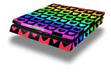Vinyl Decal Skin Wrap compatible with Sony PlayStation 4 Slim Console Love Heart Checkers Rainbow (PS4 NOT INCLUDED)