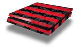 Vinyl Decal Skin Wrap compatible with Sony PlayStation 4 Slim Console Skull Stripes Red (PS4 NOT INCLUDED)