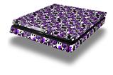 Vinyl Decal Skin Wrap compatible with Sony PlayStation 4 Slim Console Splatter Girly Skull Purple (PS4 NOT INCLUDED)