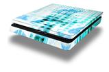 Vinyl Decal Skin Wrap compatible with Sony PlayStation 4 Slim Console Electro Graffiti Blue (PS4 NOT INCLUDED)