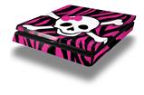 Vinyl Decal Skin Wrap compatible with Sony PlayStation 4 Slim Console Pink Zebra Skull (PS4 NOT INCLUDED)