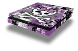 Vinyl Decal Skin Wrap compatible with Sony PlayStation 4 Slim Console Princess Skull Purple (PS4 NOT INCLUDED)
