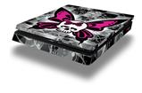 Vinyl Decal Skin Wrap compatible with Sony PlayStation 4 Slim Console Skull Butterfly (PS4 NOT INCLUDED)