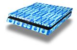 Vinyl Decal Skin Wrap compatible with Sony PlayStation 4 Slim Console Skull And Crossbones Pattern Blue (PS4 NOT INCLUDED)