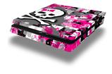 Vinyl Decal Skin Wrap compatible with Sony PlayStation 4 Slim Console Girly Pink Bow Skull (PS4 NOT INCLUDED)
