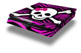 Vinyl Decal Skin Wrap compatible with Sony PlayStation 4 Slim Console Pink Zebra Skull (PS4 NOT INCLUDED)