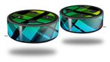 Skin Wrap Decal Set 2 Pack for Amazon Echo Dot 2 - Rainbow Plaid (2nd Generation ONLY - Echo NOT INCLUDED)