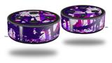 Skin Wrap Decal Set 2 Pack for Amazon Echo Dot 2 - Purple Checker Graffiti (2nd Generation ONLY - Echo NOT INCLUDED)