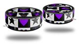 Skin Wrap Decal Set 2 Pack for Amazon Echo Dot 2 - Purple Hearts And Stars (2nd Generation ONLY - Echo NOT INCLUDED)