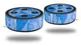 Skin Wrap Decal Set 2 Pack for Amazon Echo Dot 2 - Skull Sketches Blue (2nd Generation ONLY - Echo NOT INCLUDED)