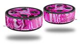 Skin Wrap Decal Set 2 Pack for Amazon Echo Dot 2 - Pink Plaid Graffiti (2nd Generation ONLY - Echo NOT INCLUDED)
