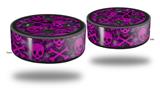 Skin Wrap Decal Set 2 Pack for Amazon Echo Dot 2 - Pink Skull Bones (2nd Generation ONLY - Echo NOT INCLUDED)