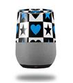 Decal Style Skin Wrap for Google Home Original - Hearts And Stars Blue (GOOGLE HOME NOT INCLUDED)