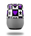 Decal Style Skin Wrap for Google Home Original - Purple Hearts And Stars (GOOGLE HOME NOT INCLUDED)