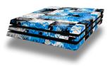 Vinyl Decal Skin Wrap compatible with Sony PlayStation 4 Pro Console Checker Skull Splatter Blue (PS4 NOT INCLUDED)