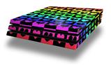 Vinyl Decal Skin Wrap compatible with Sony PlayStation 4 Pro Console Love Heart Checkers Rainbow (PS4 NOT INCLUDED)