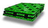 Vinyl Decal Skin Wrap compatible with Sony PlayStation 4 Pro Console Criss Cross Green (PS4 NOT INCLUDED)