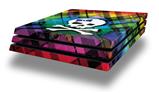 Vinyl Decal Skin Wrap compatible with Sony PlayStation 4 Pro Console Rainbow Plaid Skull (PS4 NOT INCLUDED)